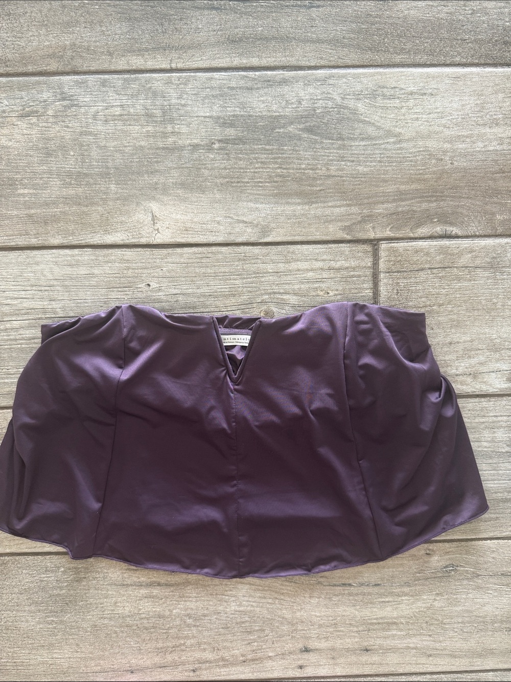NWOT Free People Plum Strapless Satin-Look Tube Top